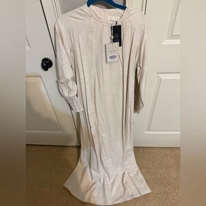 Veiled Cream Linen Maxi Dress